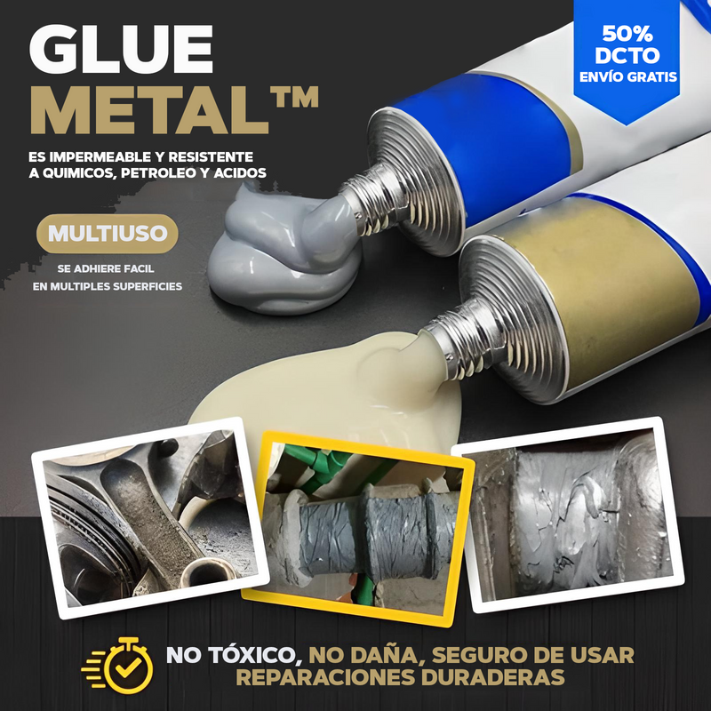 1 + 1 GRATIS | Super pegamento reparador de superficies y metales - GlueMetal™