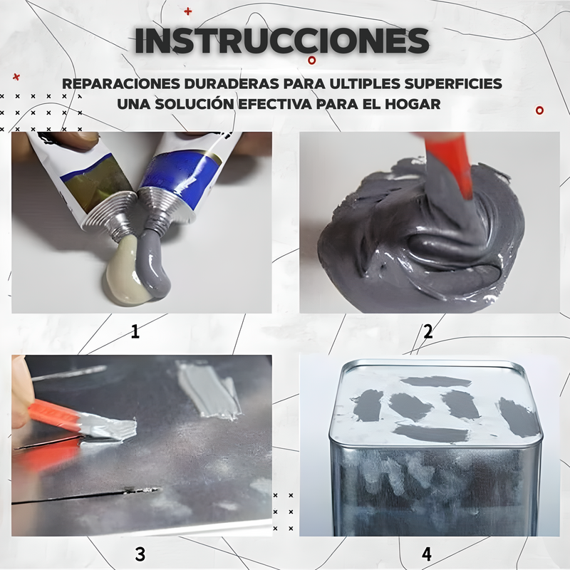 1 + 1 GRATIS | Super pegamento reparador de superficies y metales - GlueMetal™